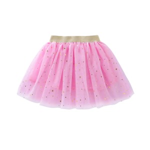 Fashion Kids Mesh Miniskirts Girls Princess Stars Glitter Dance Ballet Tutu Brand Sequin Party Girl Faldas Skirt Elastic Clothes